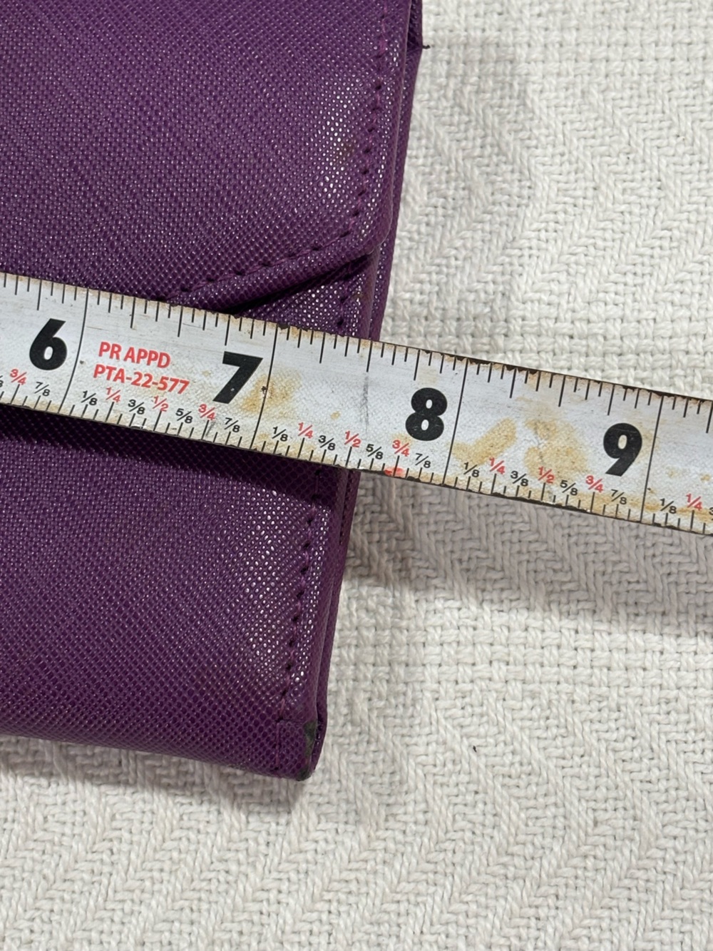 Saffiano Purple Envelope Wallet Clutch - Picture 6 of 8
